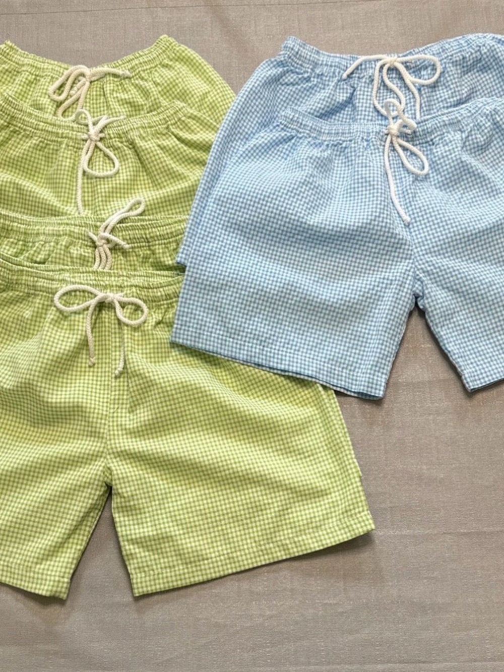 Blank NYC Light Blue Gingham Drawstring Shorts